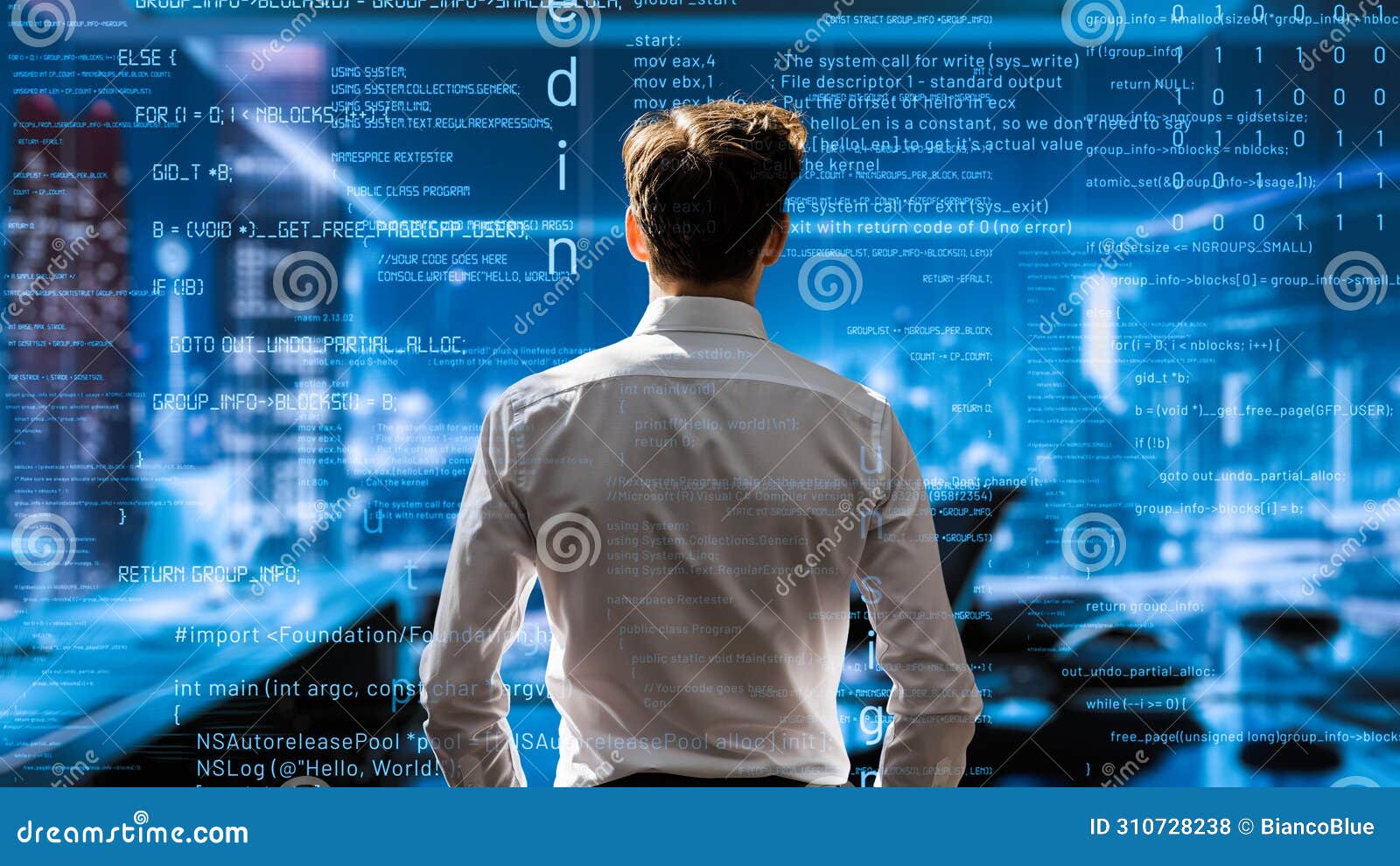 young male programmer engaged in ai engineering lisp