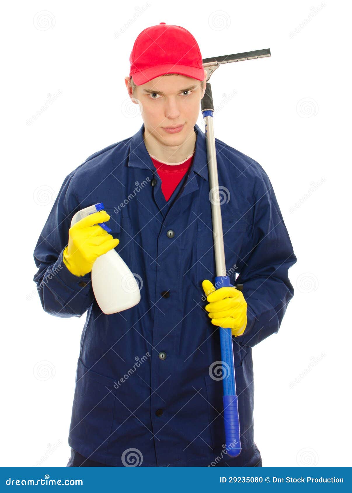 Young male window cleaner stock photo. Image of household 29235080