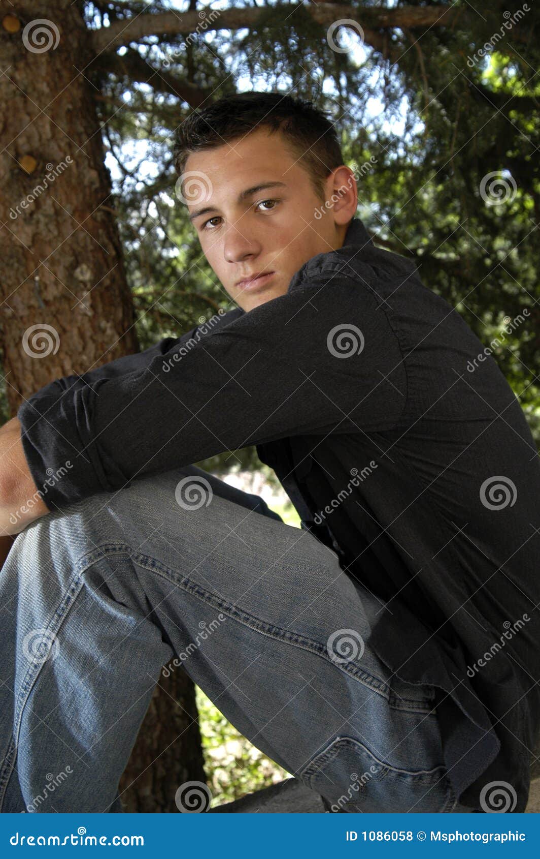 Young Man stock photo. Image of outdoors, afternoon, park - 1086058