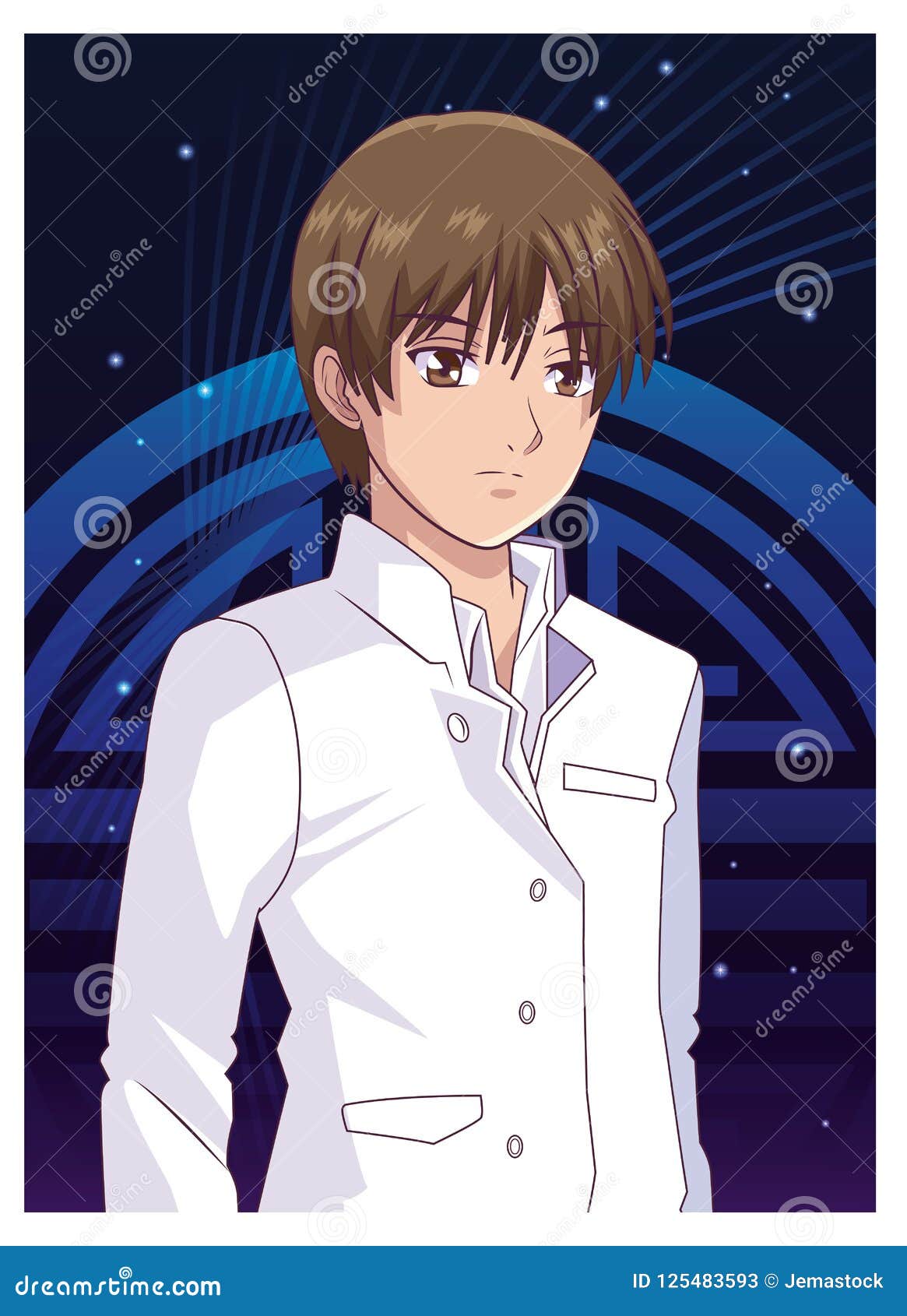 Young man anime cartoon stock vector. Illustration of hair - 125483593 Young man anime cartoon stock vector. Illustration of hair - 125483593