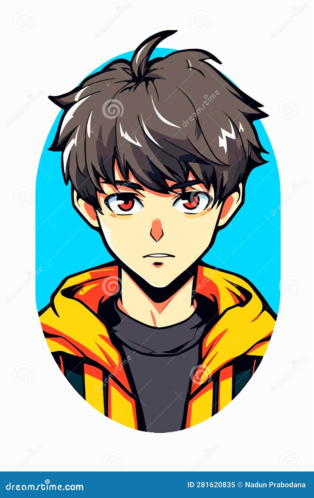 Young Man Anime Style Character Vector Illustration Design. Manga