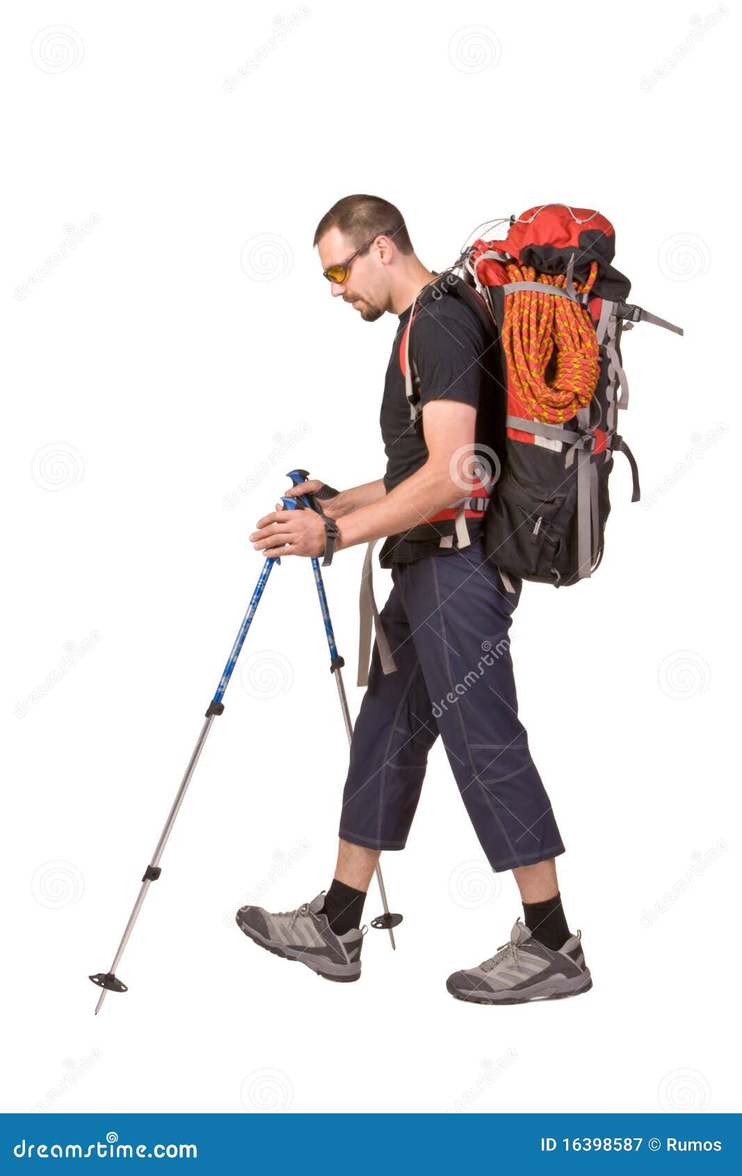 The Young Man With Backpack Stock Image - Image of hiking, path: 16398587
