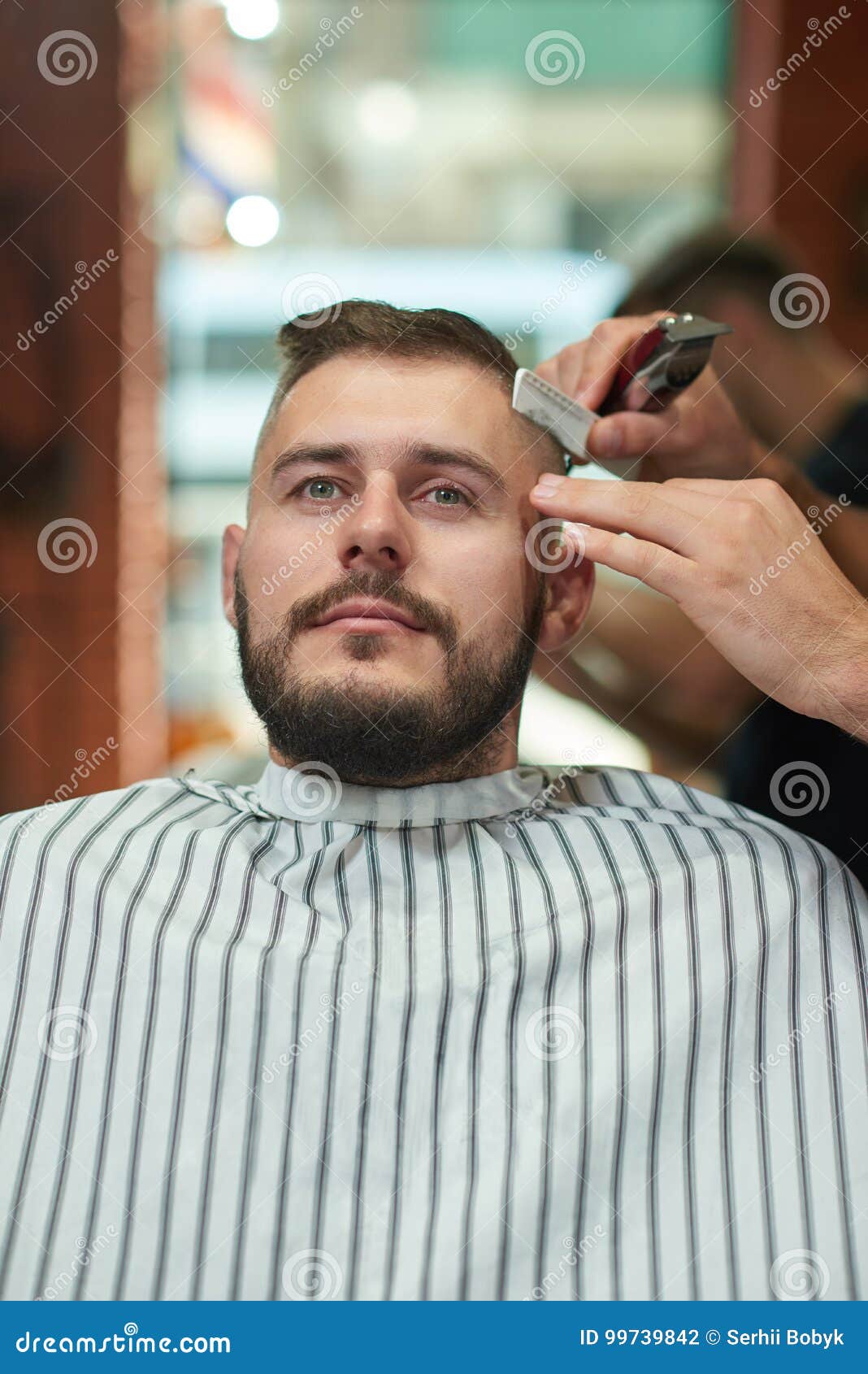 Young Man at the Barbershop Stock Photo - Image of masculine ...