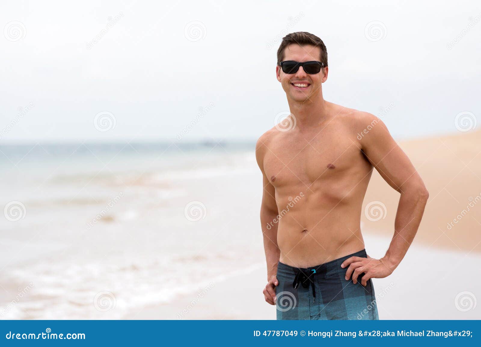 Young man beach stock image. Image of posing, modern - 47787049