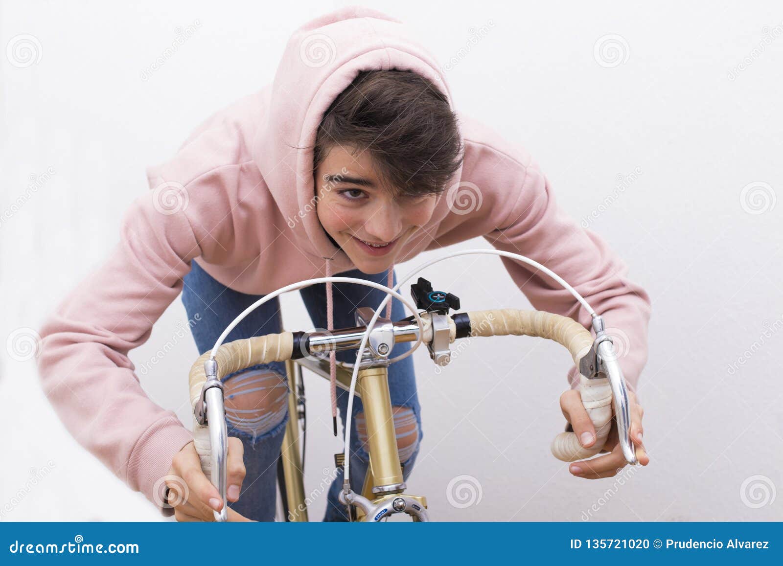 Young man on bicycle stock photo. Image of culture, hipster - 135721020