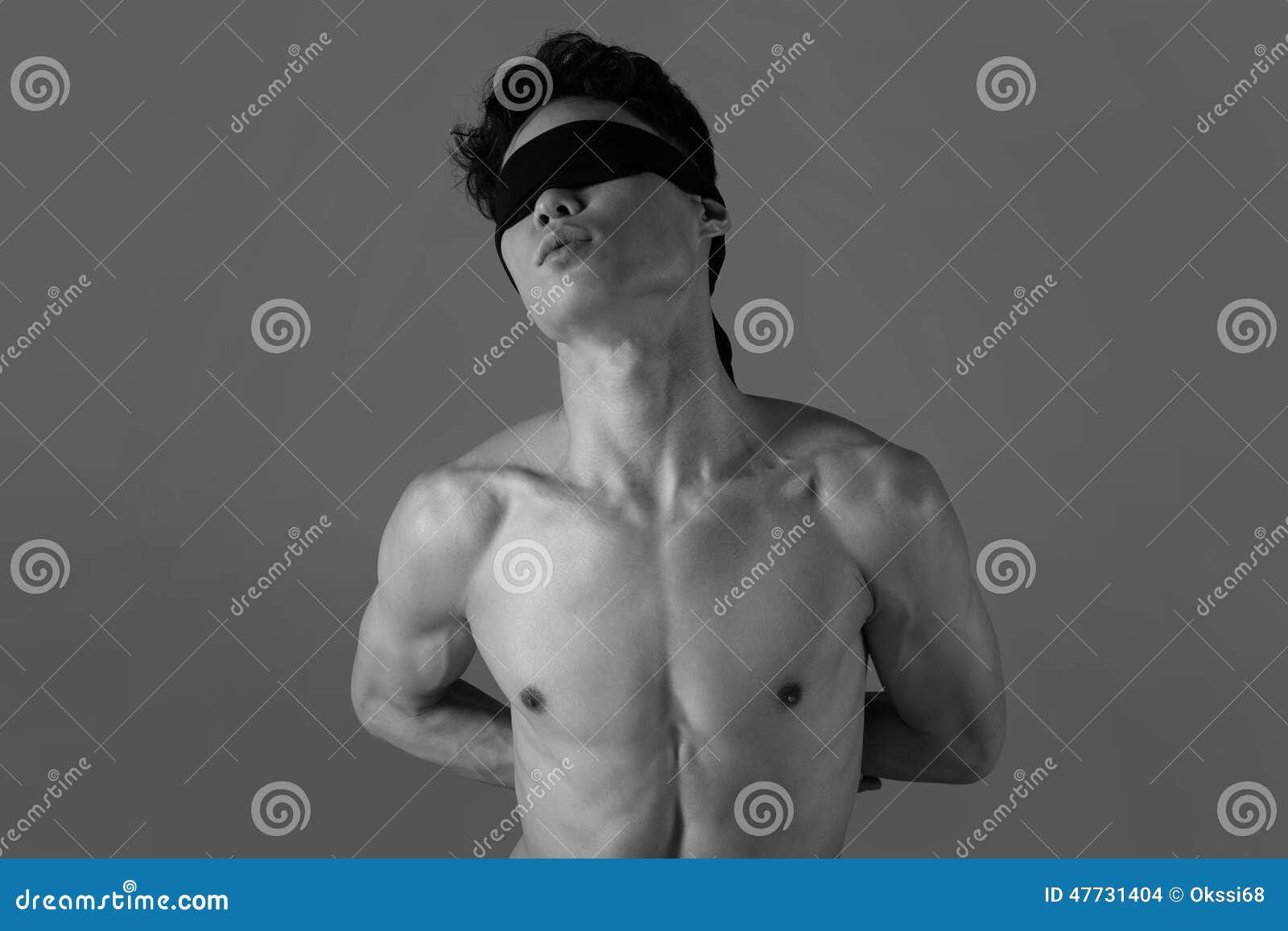 Blindfolded man