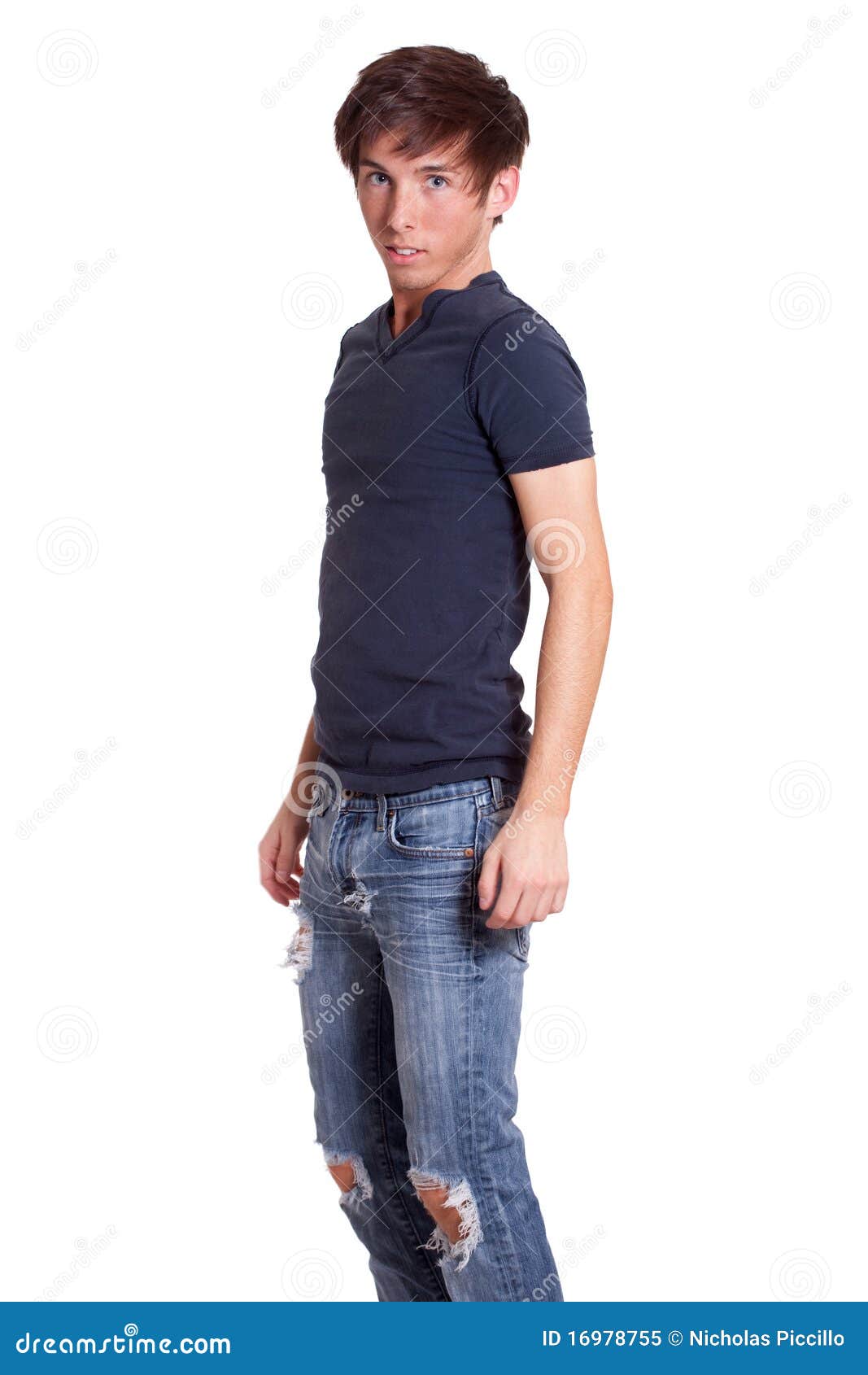 Young man in a blue shirt stock image. Image of male - 16978755