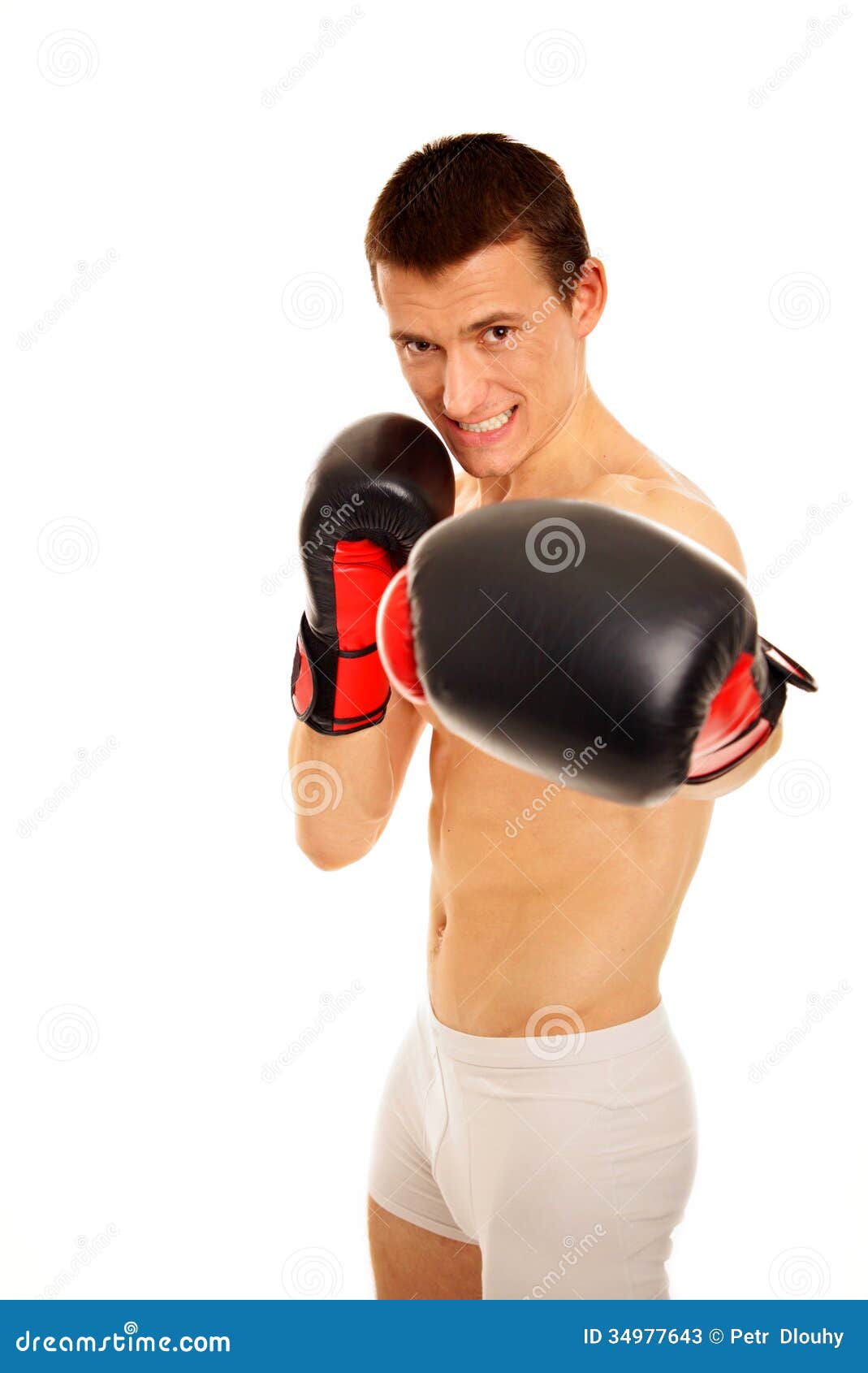 Young man with boxers stock image image
