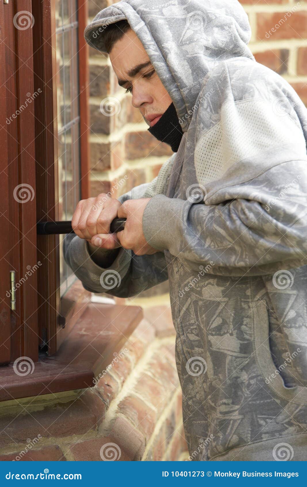 Young Man Breaking Into House Stock Image Image Of Problem Twenties 10401273