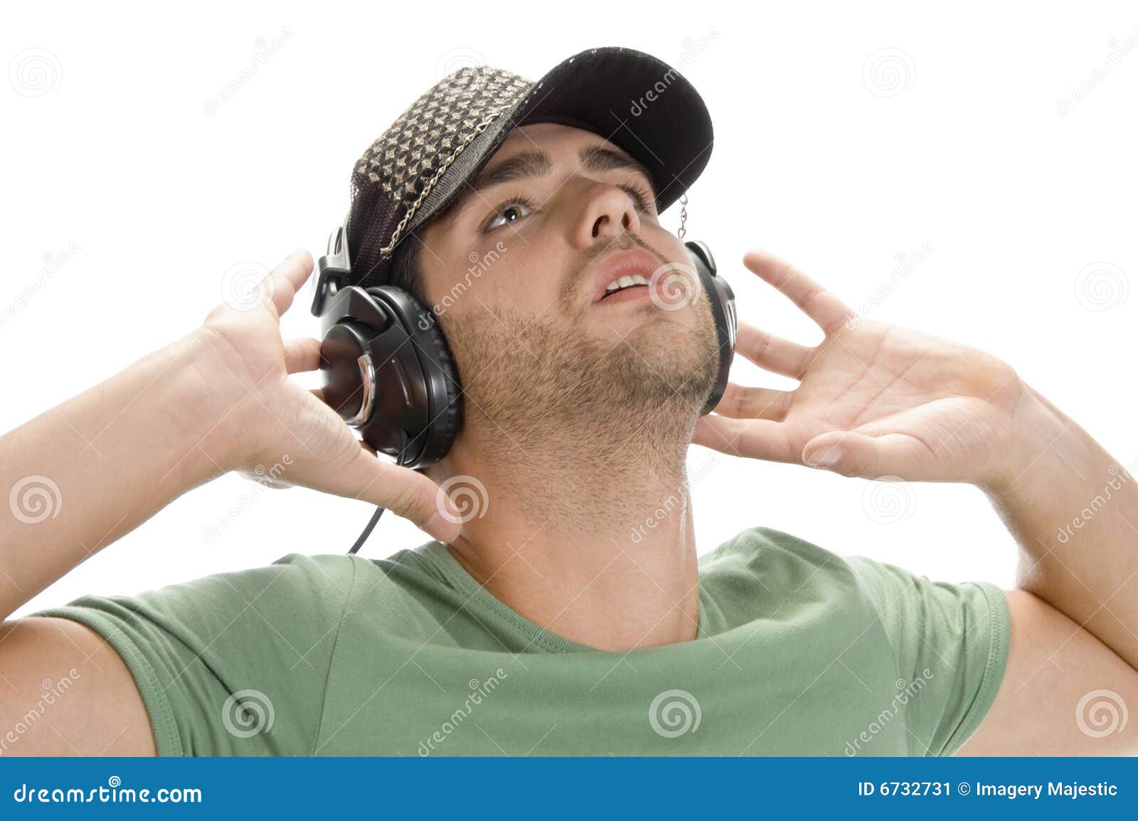 Young Man With Cap And Headphone Stock Image Image of isolated, mature 6732731