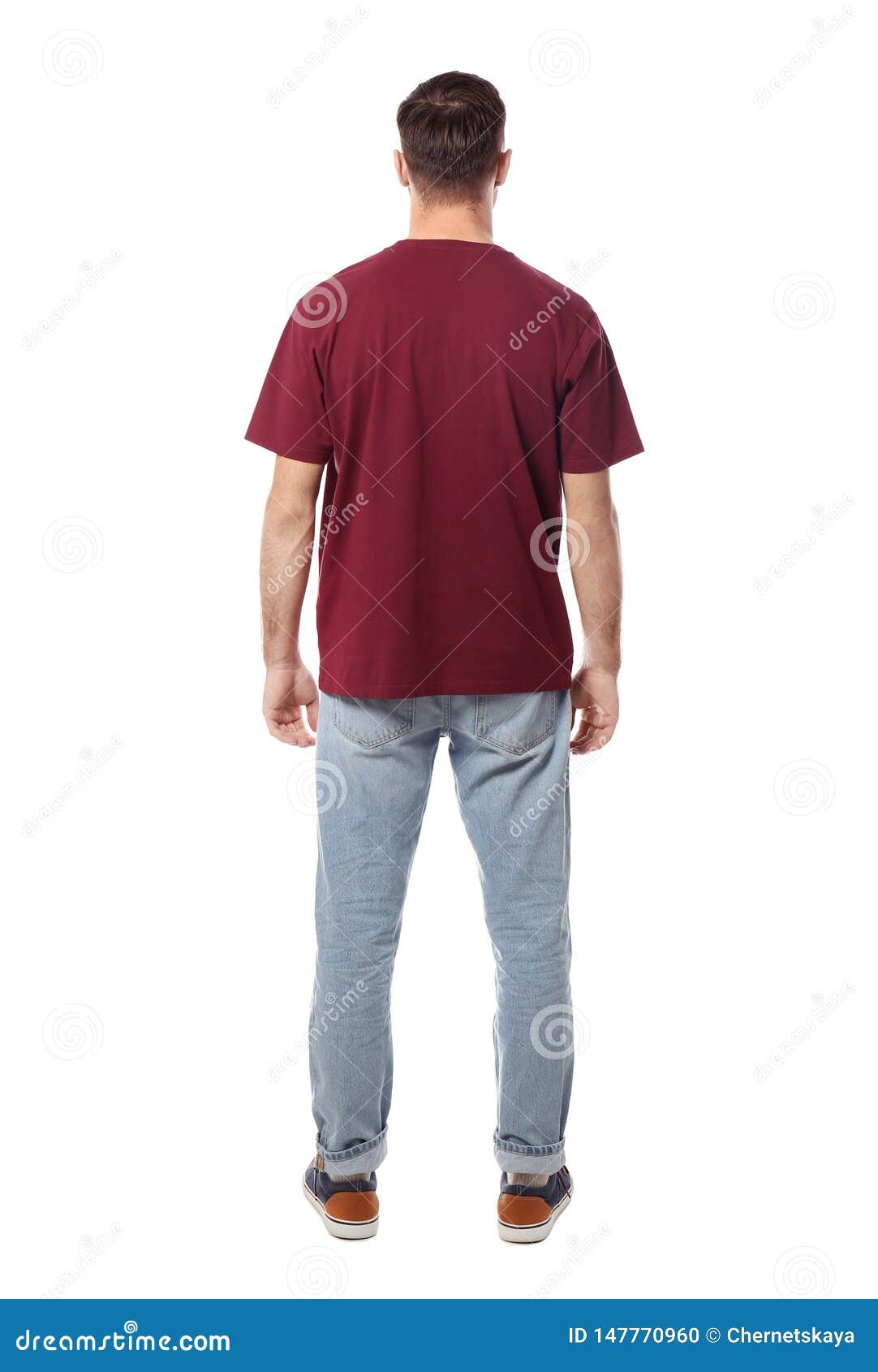 Young Man in Casual Clothes Posing on White Stock Photo - Image of ...