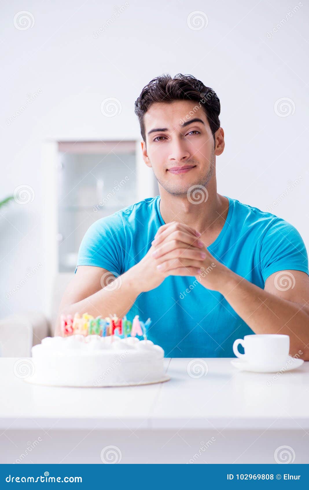 The Young Man Celebrating Birthday Alone At Home Stock Photo Image Of the-young-man-celebrating-birthday-alone-at-home-stock-photo-image-of