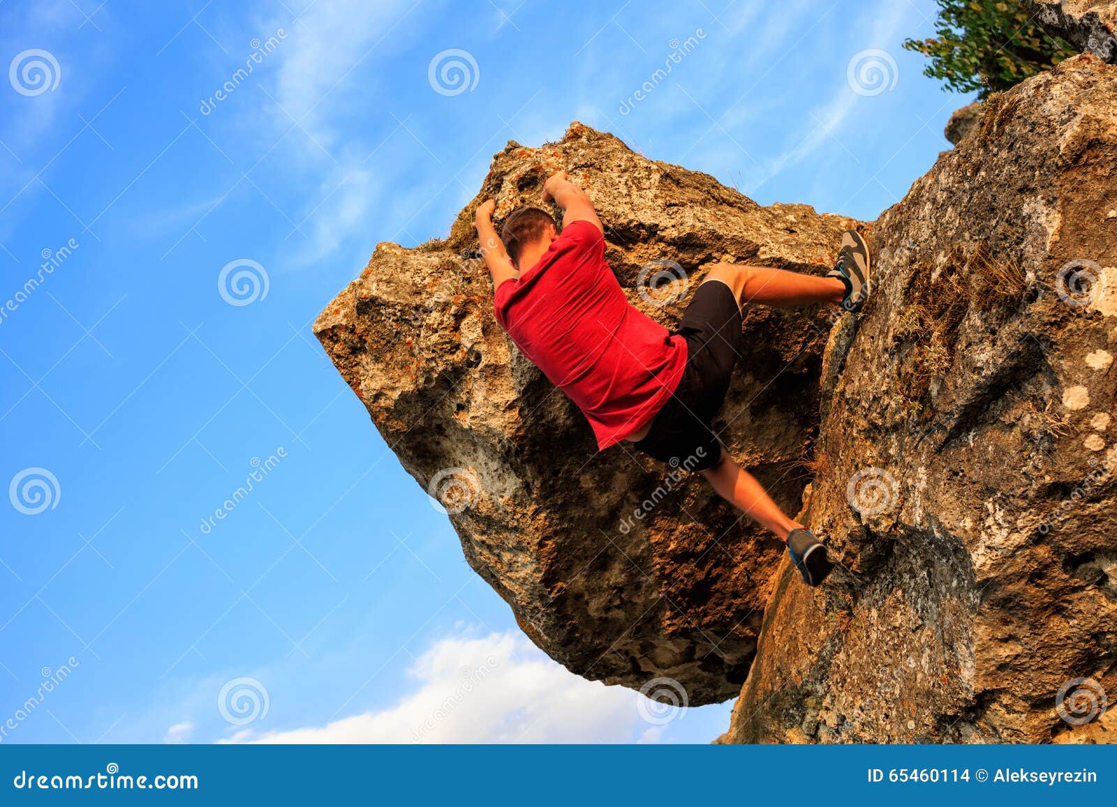 Young Man Climbing on a Wall Stock Photo Image of active, arch 65460114