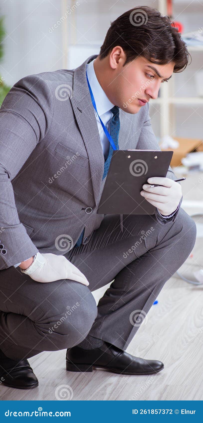 Young Man during Crime Investigation in Office Stock Photo Image of