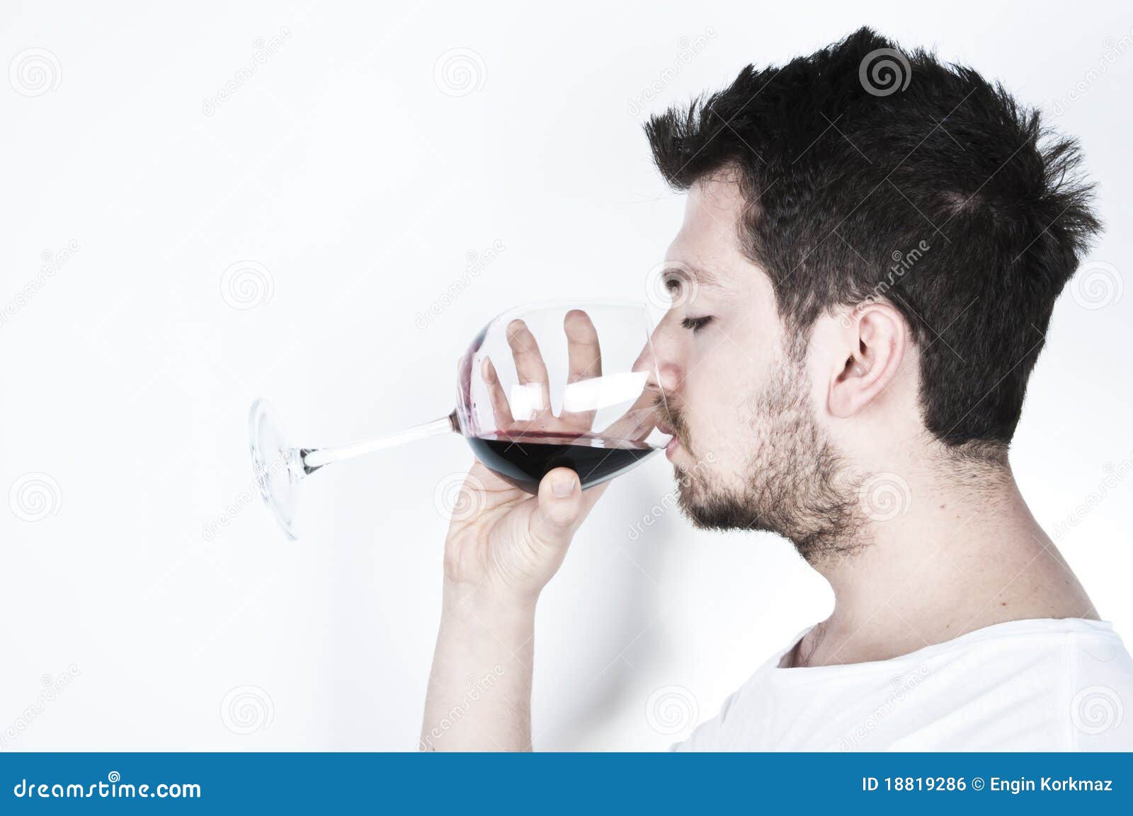 Young man drinking wine stock photo. Image of happy, charismatic 18819286