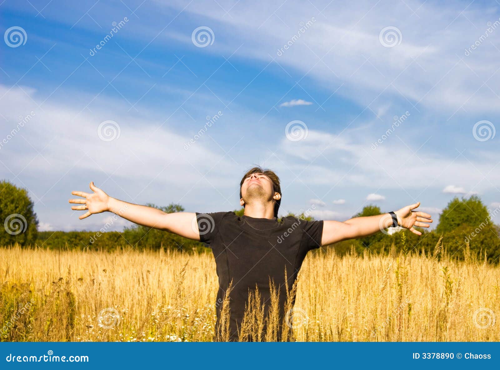 Man Enjoying the Stock - Image of hand, relaxing: 3378890