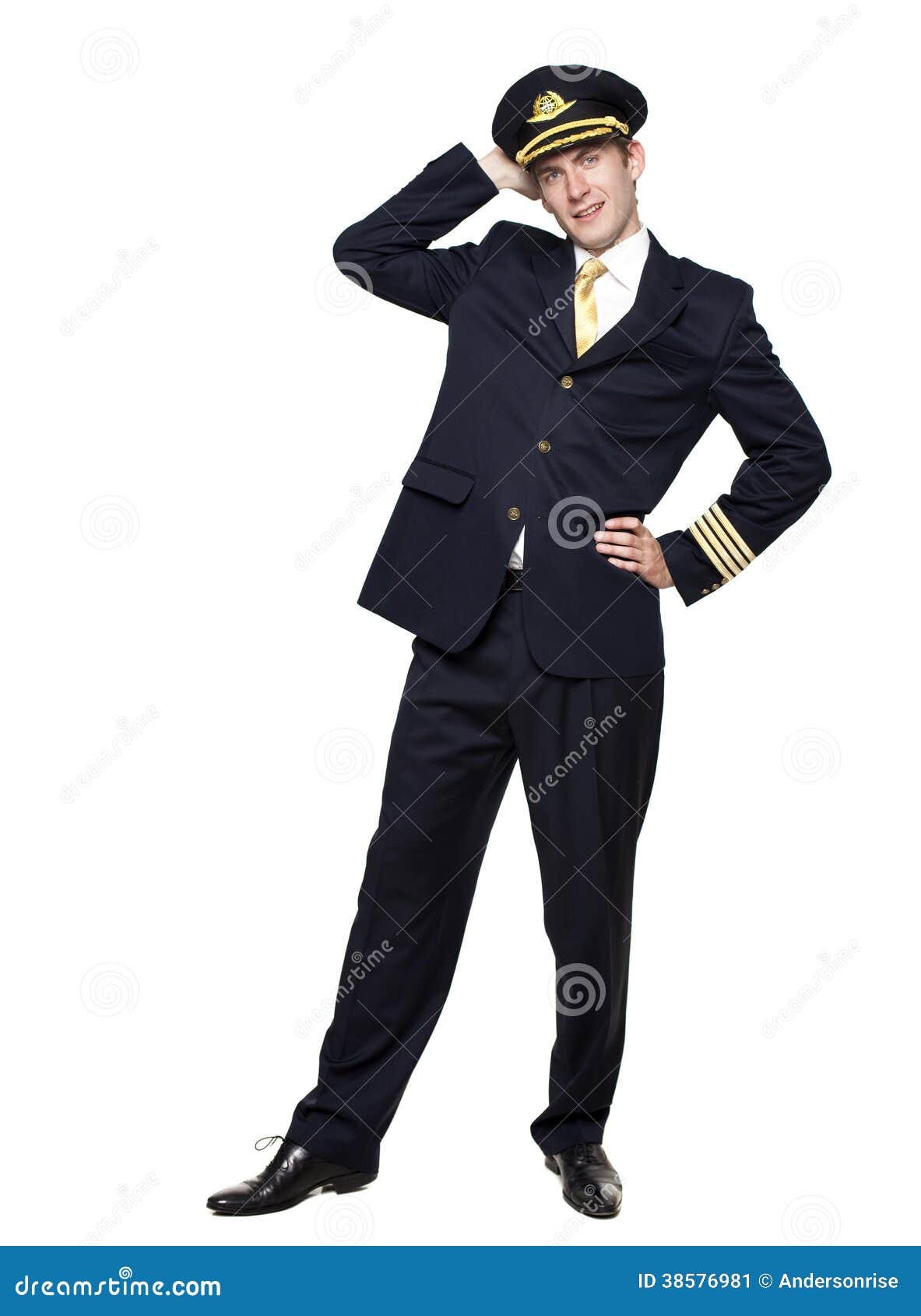 Young Man in the Form of a Passenger Plane Pilot Stock Image - Image of ...