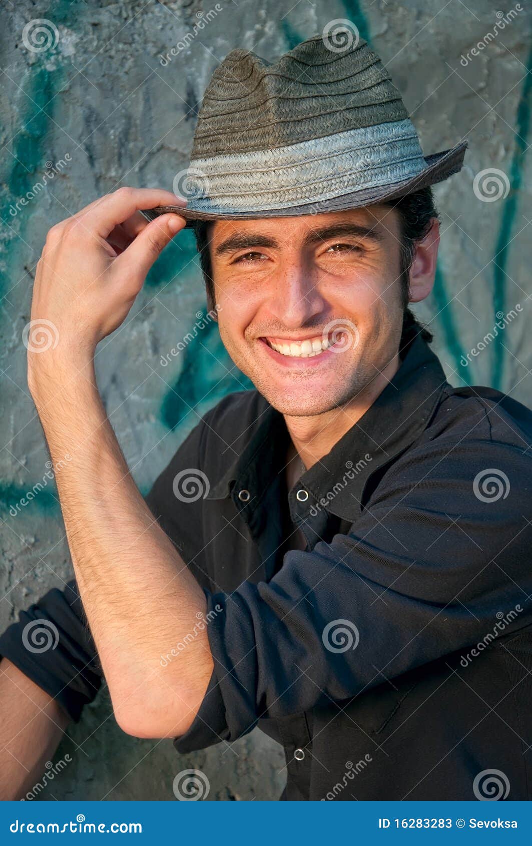 Young Man in a Hat Greetings Stock Image - Image of love, fashion: 16283283