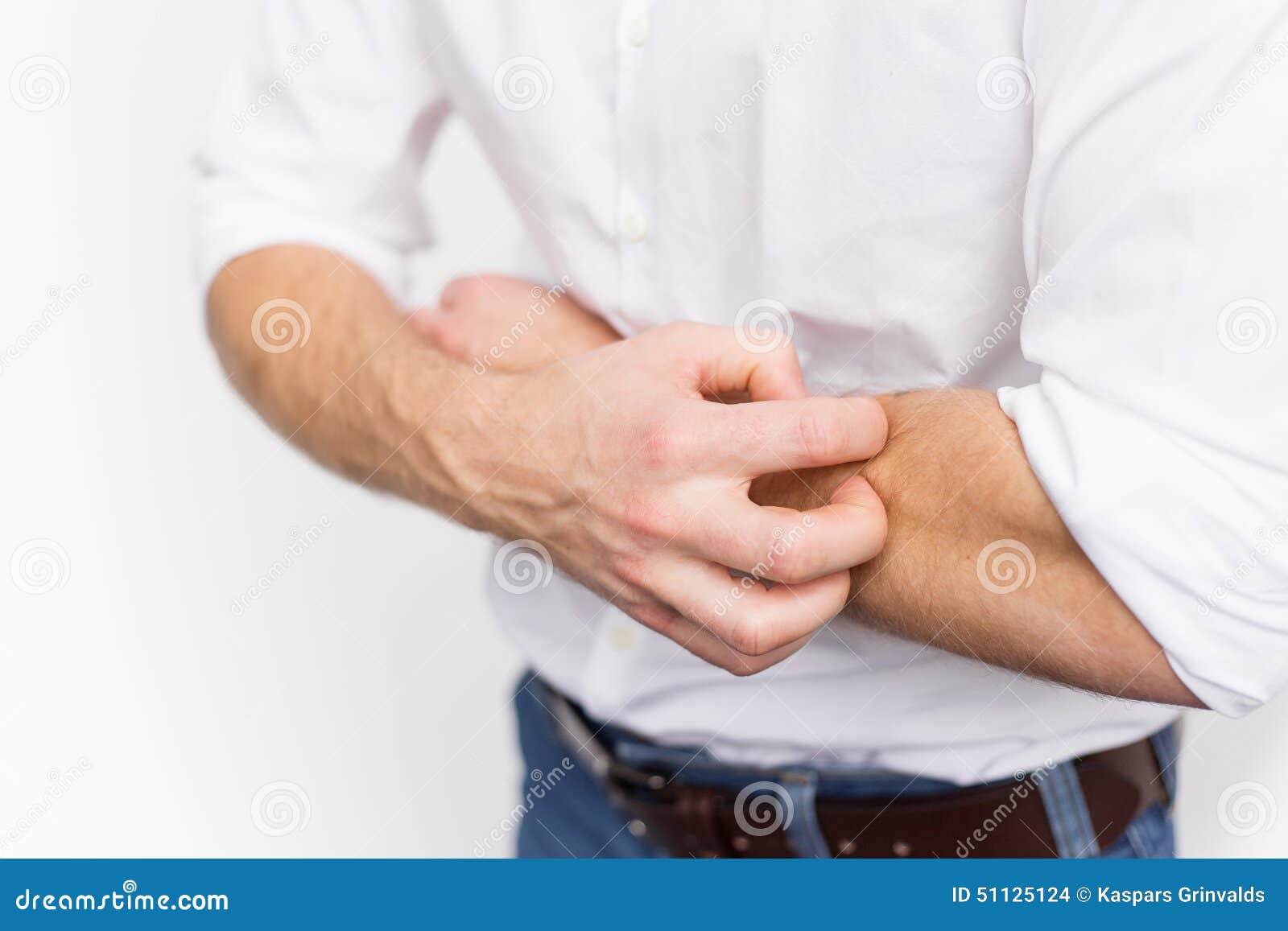 Young Man Having Itchy and Dry Skin Problem Stock Photo Image of