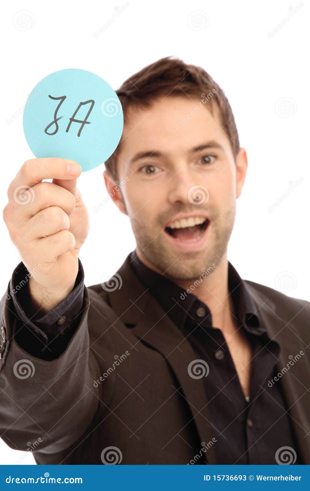 Young man holding a plate stock image. Image of text 15736693