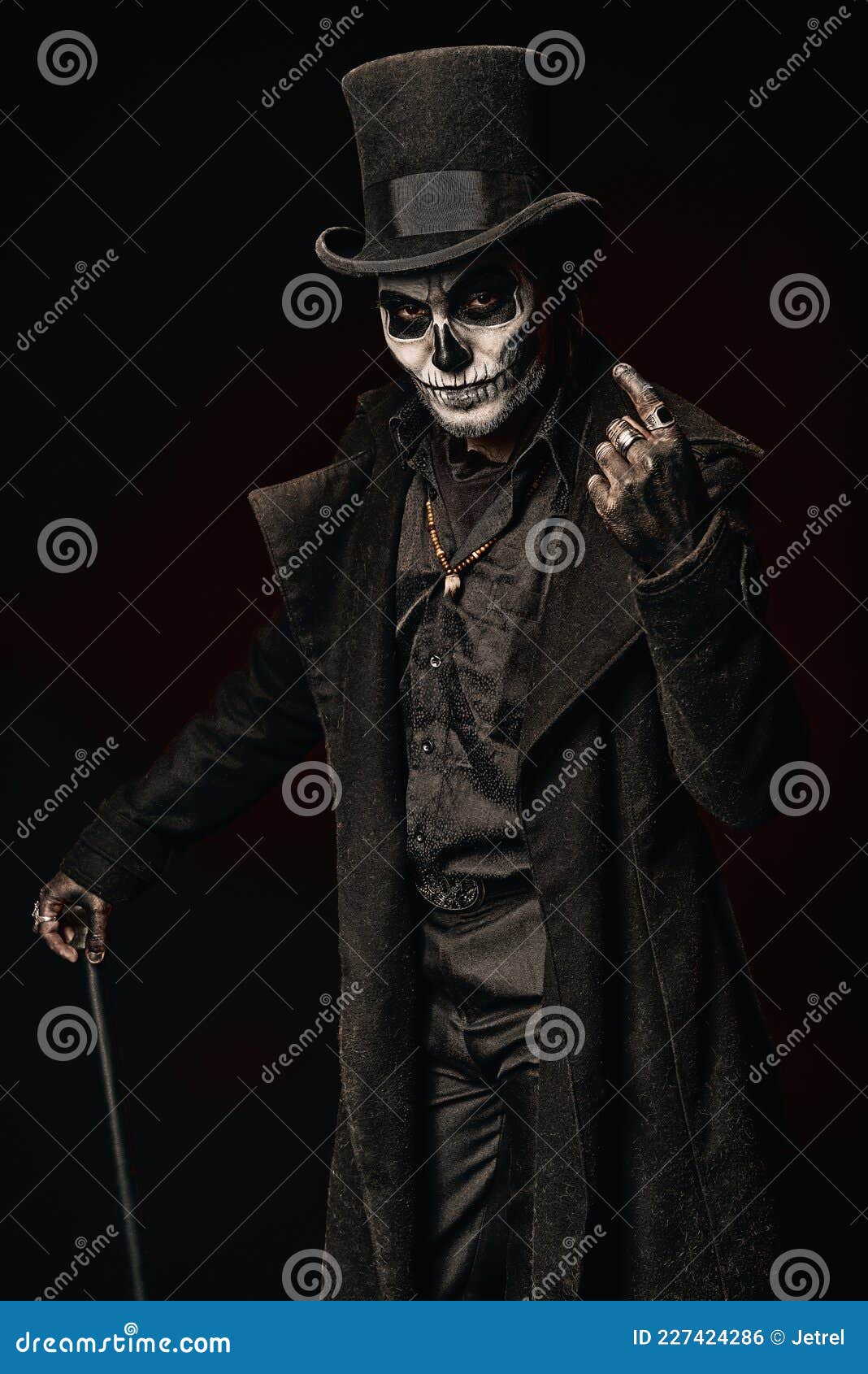 Young Man in Image of Baron Samedi, the Voodoo Deity. Baron Saturday in ...