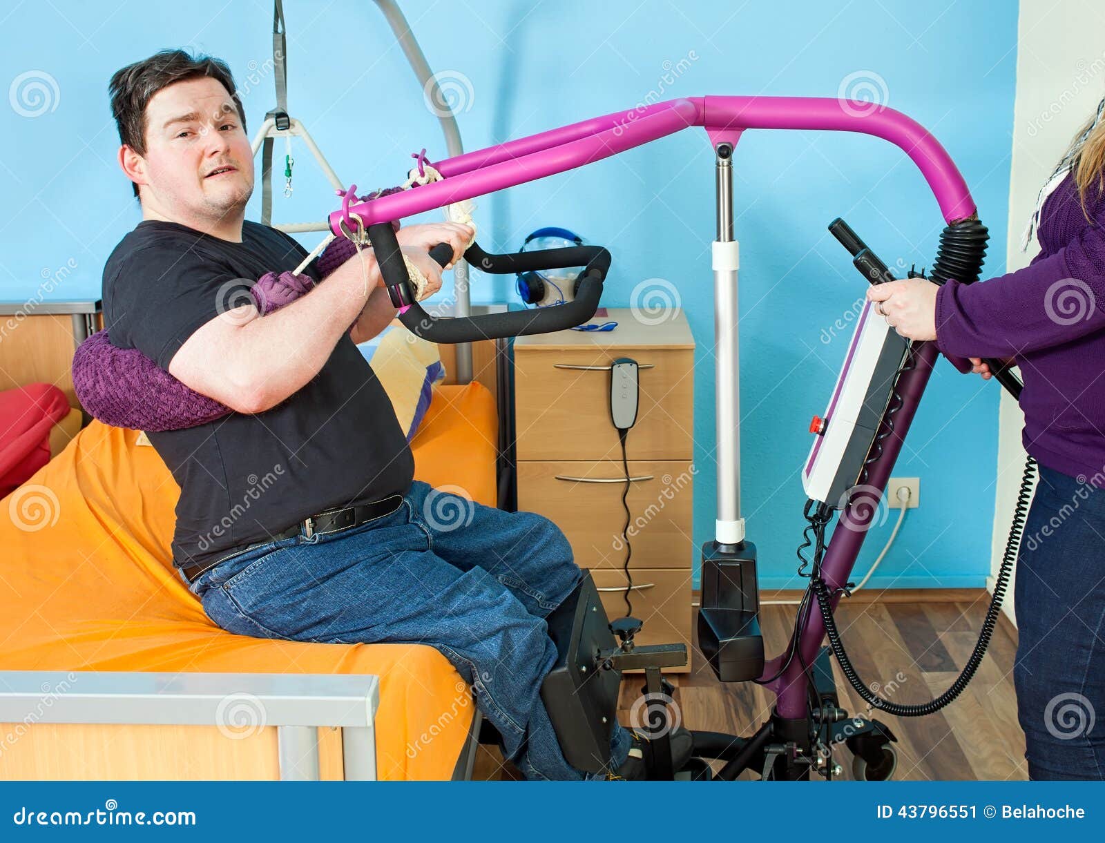 young man with infantile cerebral palsy.