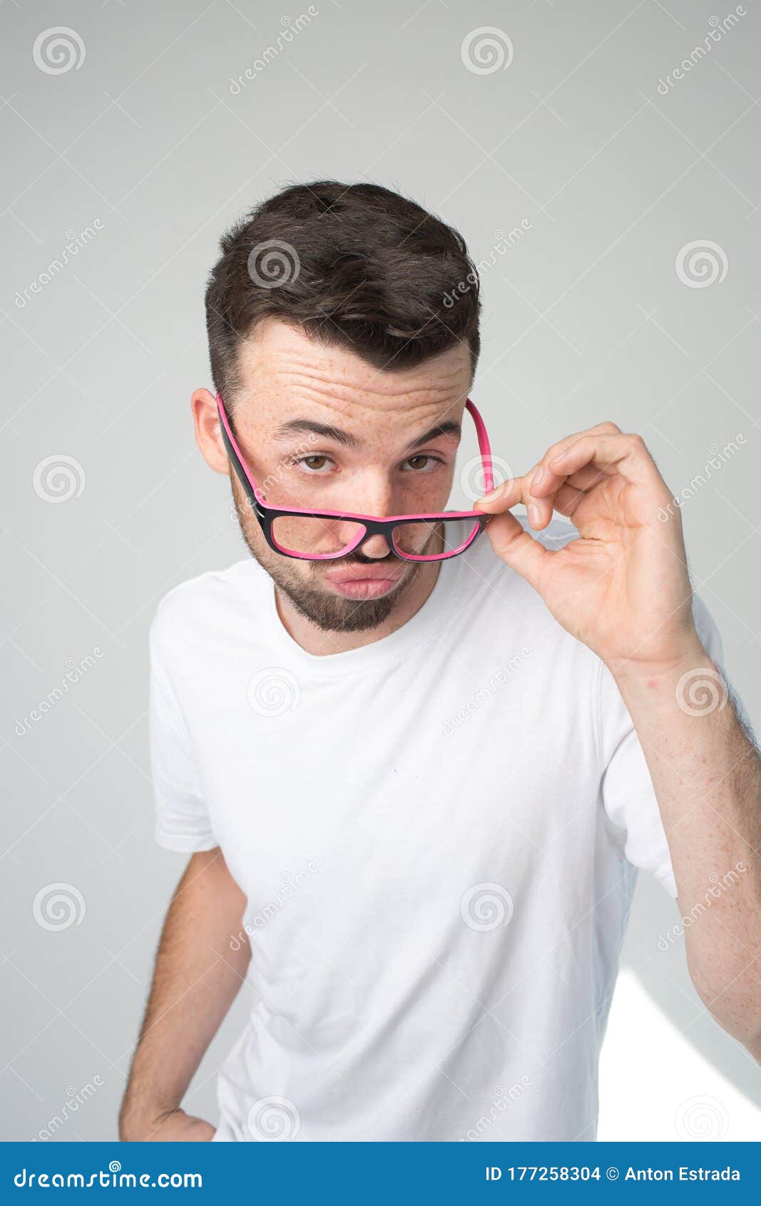 Young Man Isolated Over Background. Strange Mysterious Guy Look on ...