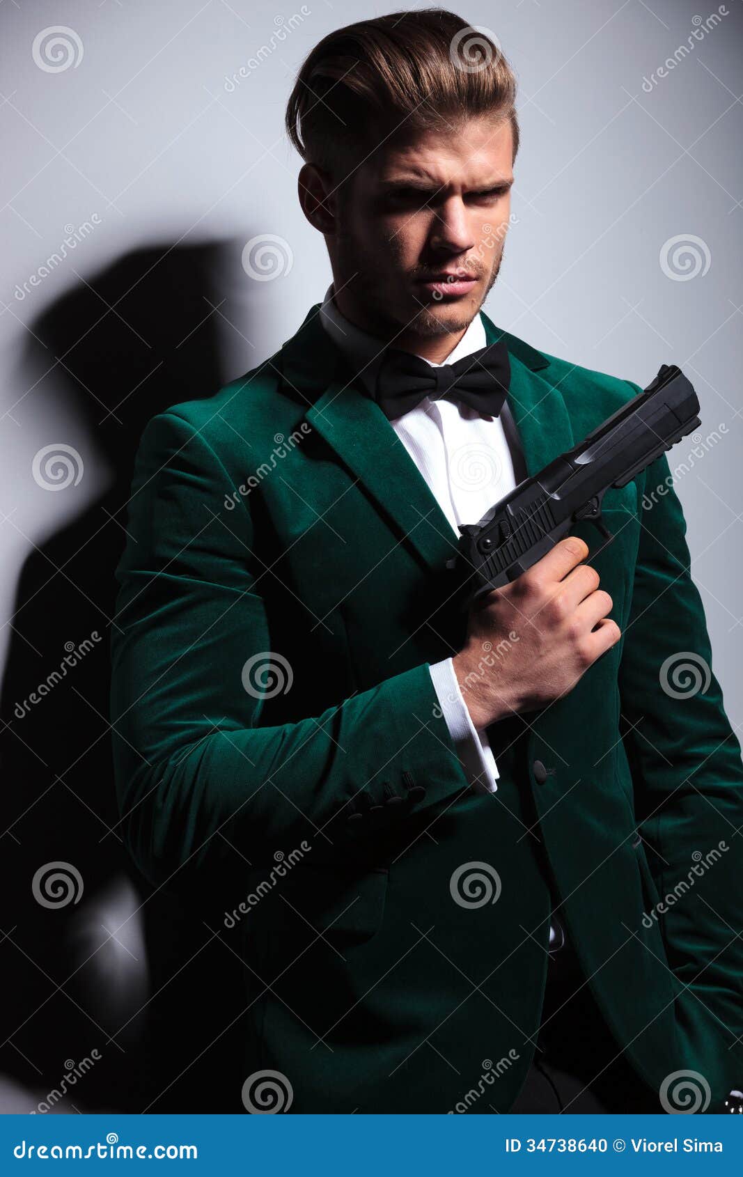 Young Man James Bond Asassin Type Stock Photo Image of macho, hair