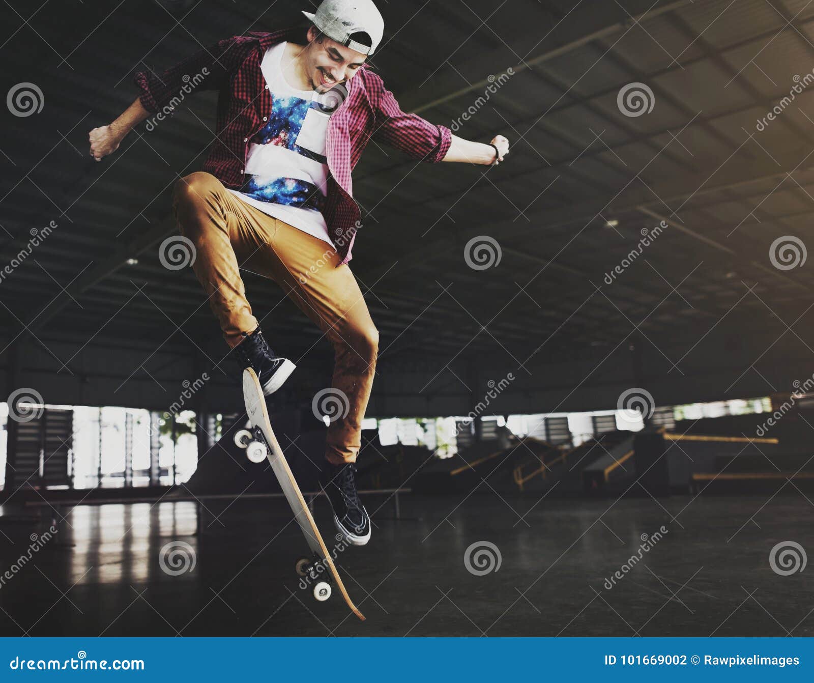 Young Man Jumping on Skateboard Stock Photo - Image of ramp, motion ...