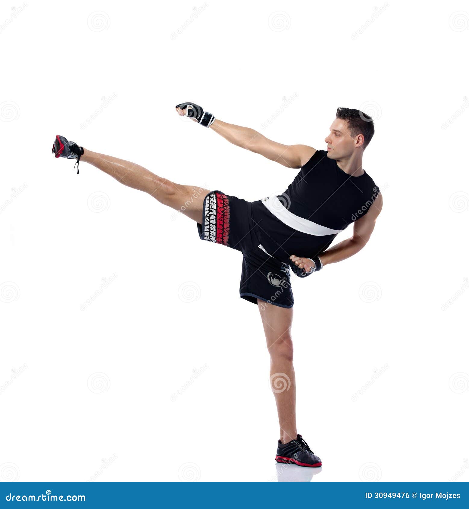 Young man kicking stock photo. Image of defense, energy - 30949476