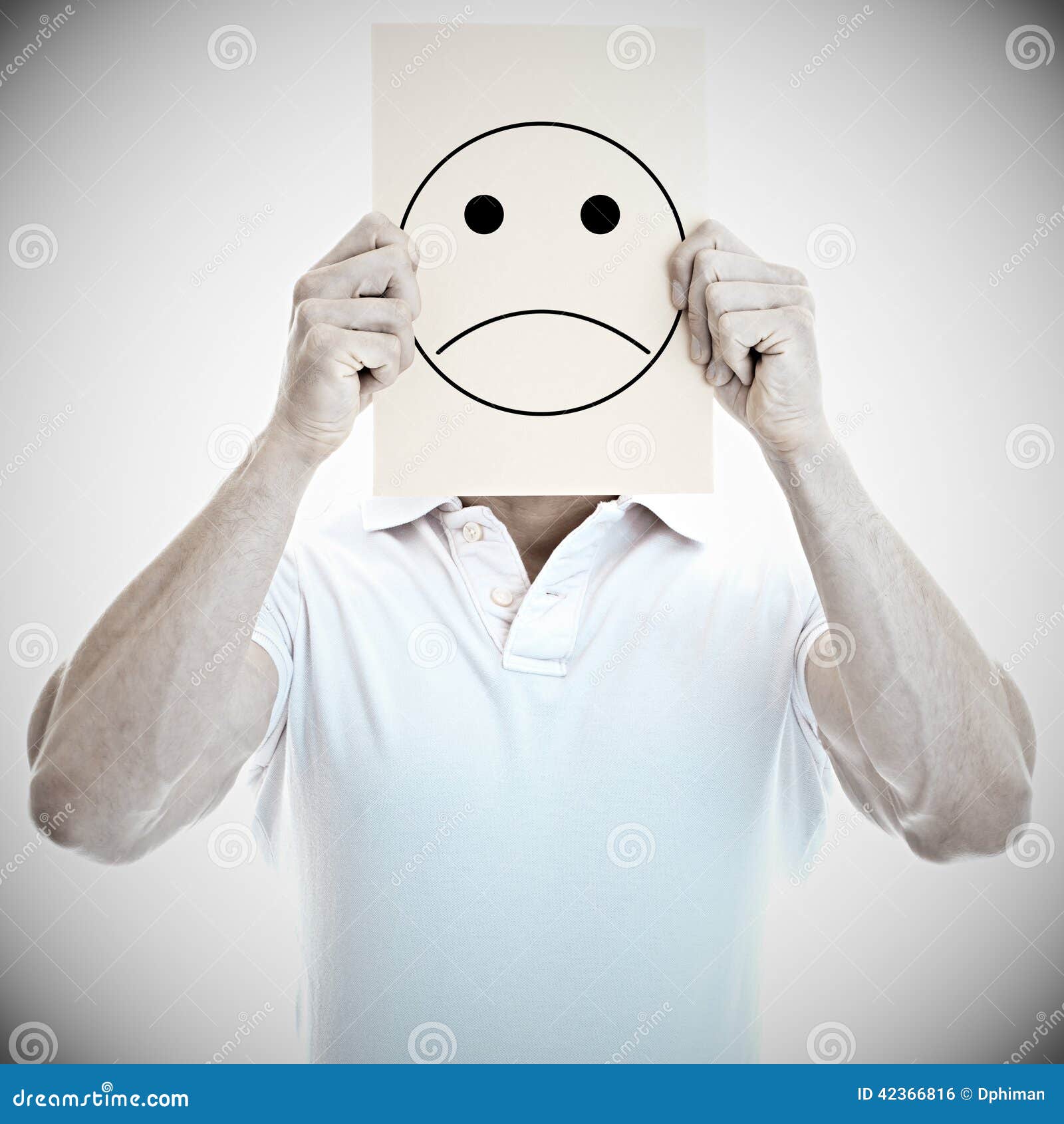 Boy covering his face with smiling mask on white background. Vector  illustration Stock Vector Image & Art - Alamy