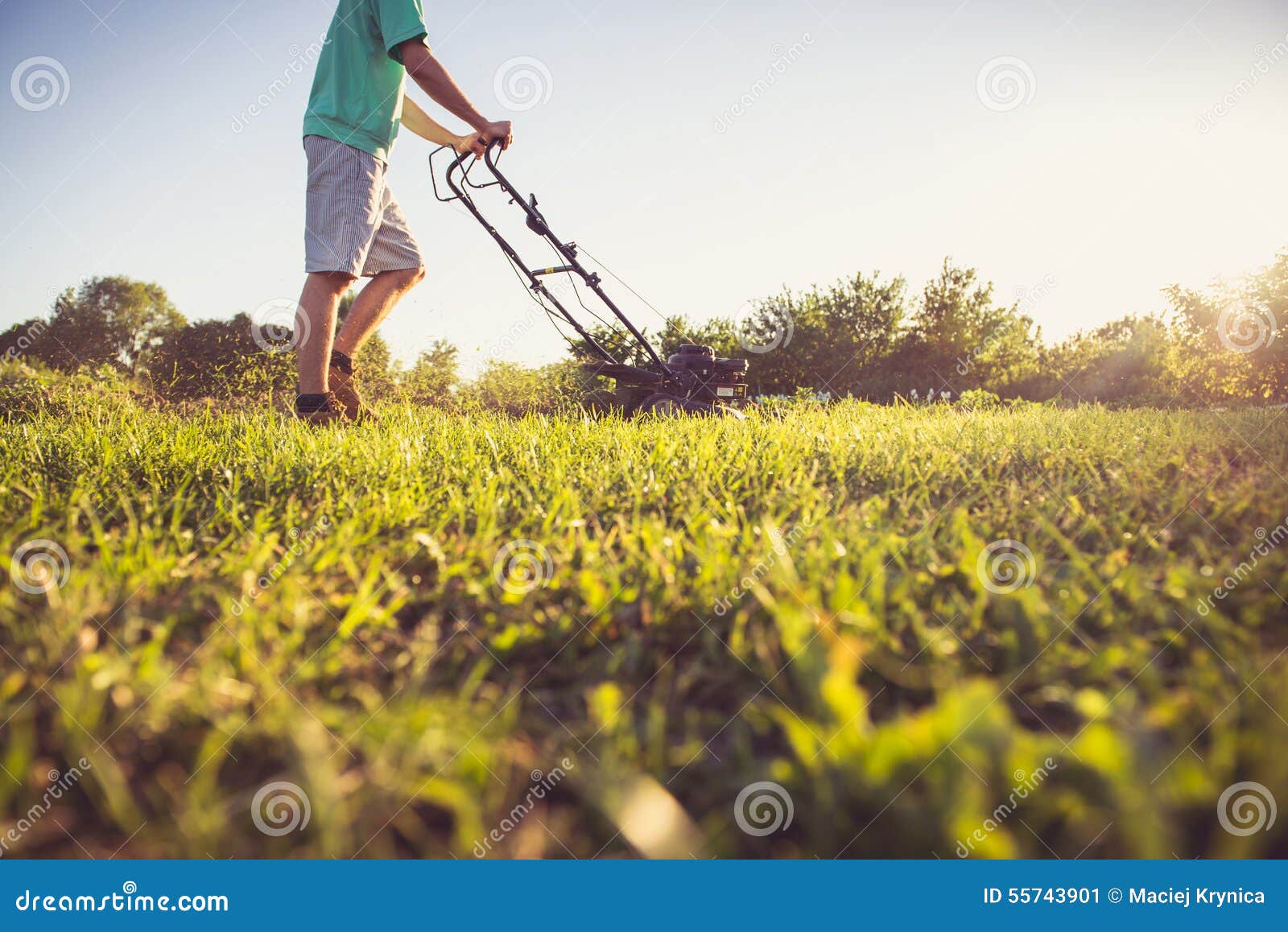 Mowing Grass RoyaltyFree Stock Photography 95272565