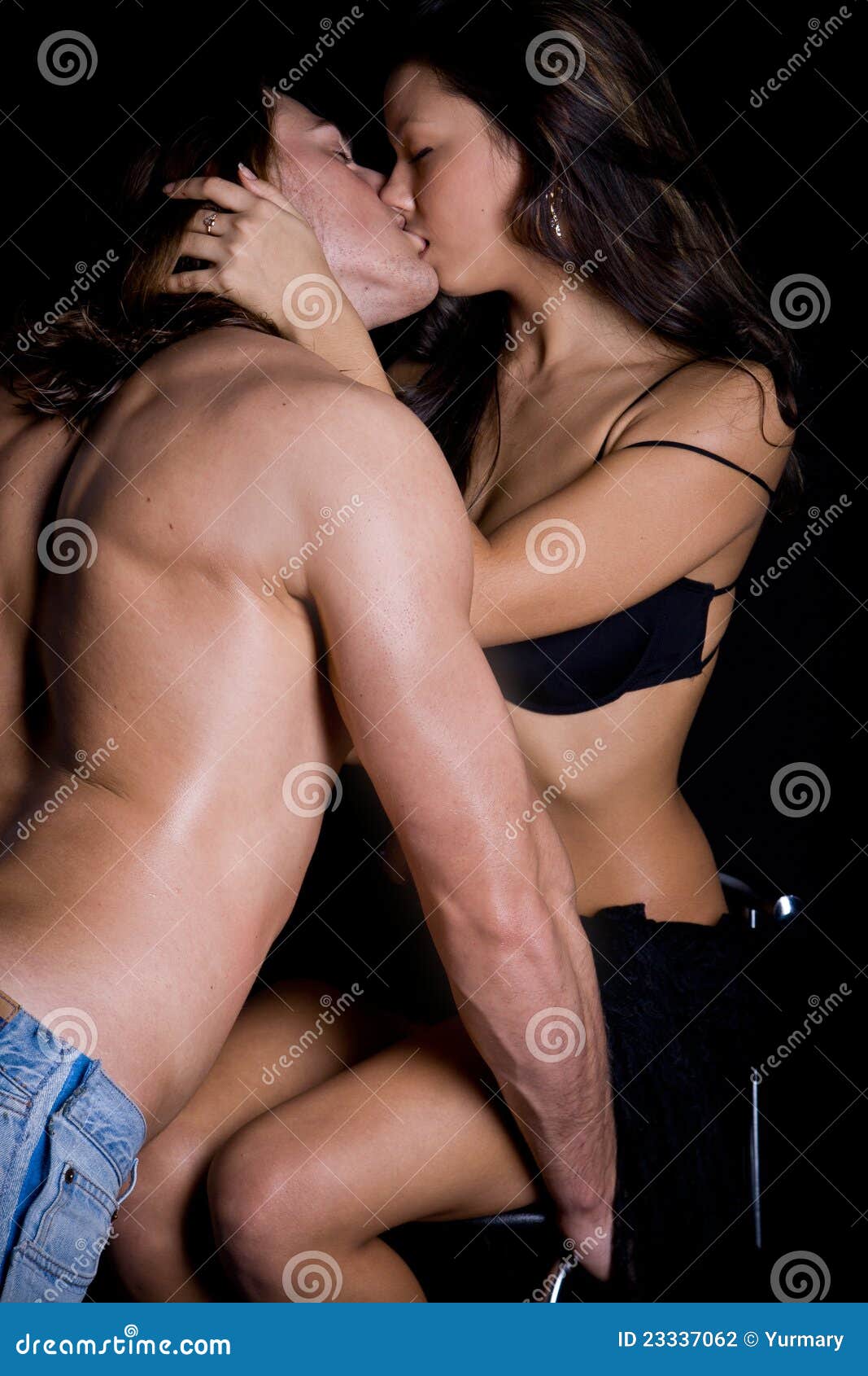 Young Man with and a Muscular Back Engaged in Sex Stock Photo