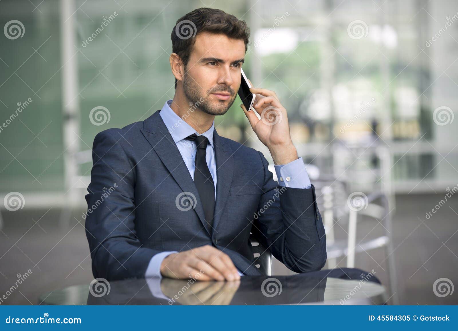 CEO Executive on a Business Call at a Cafe Stock Image - Image of ...