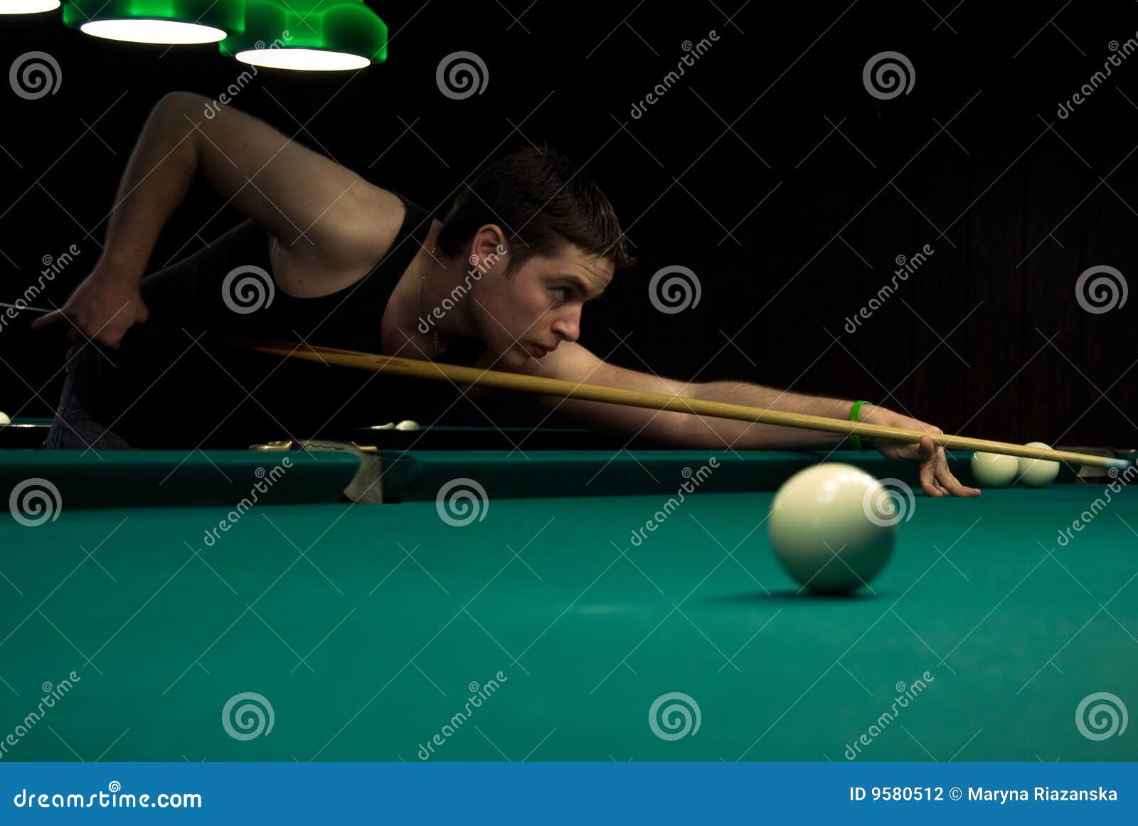Young Man Playing Billiards Stock Photo Image of pursuit, leisure