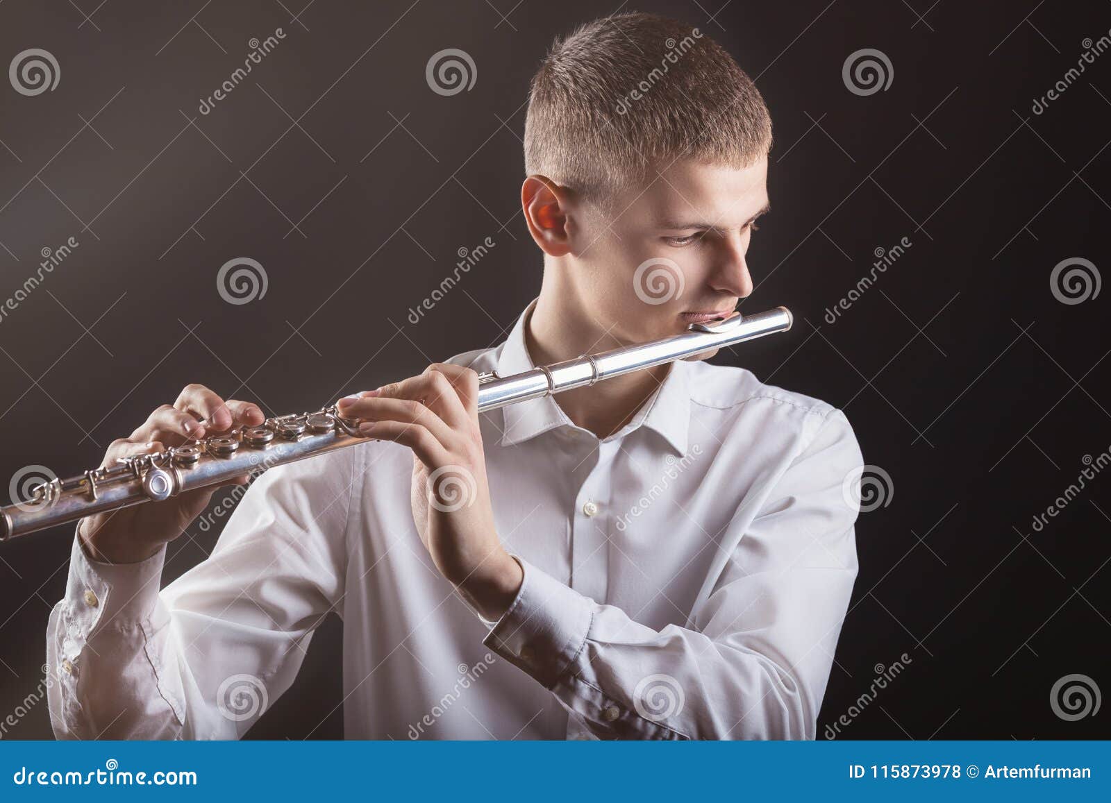 Flautist stock photo. Image of passion, education, harmony 115873978