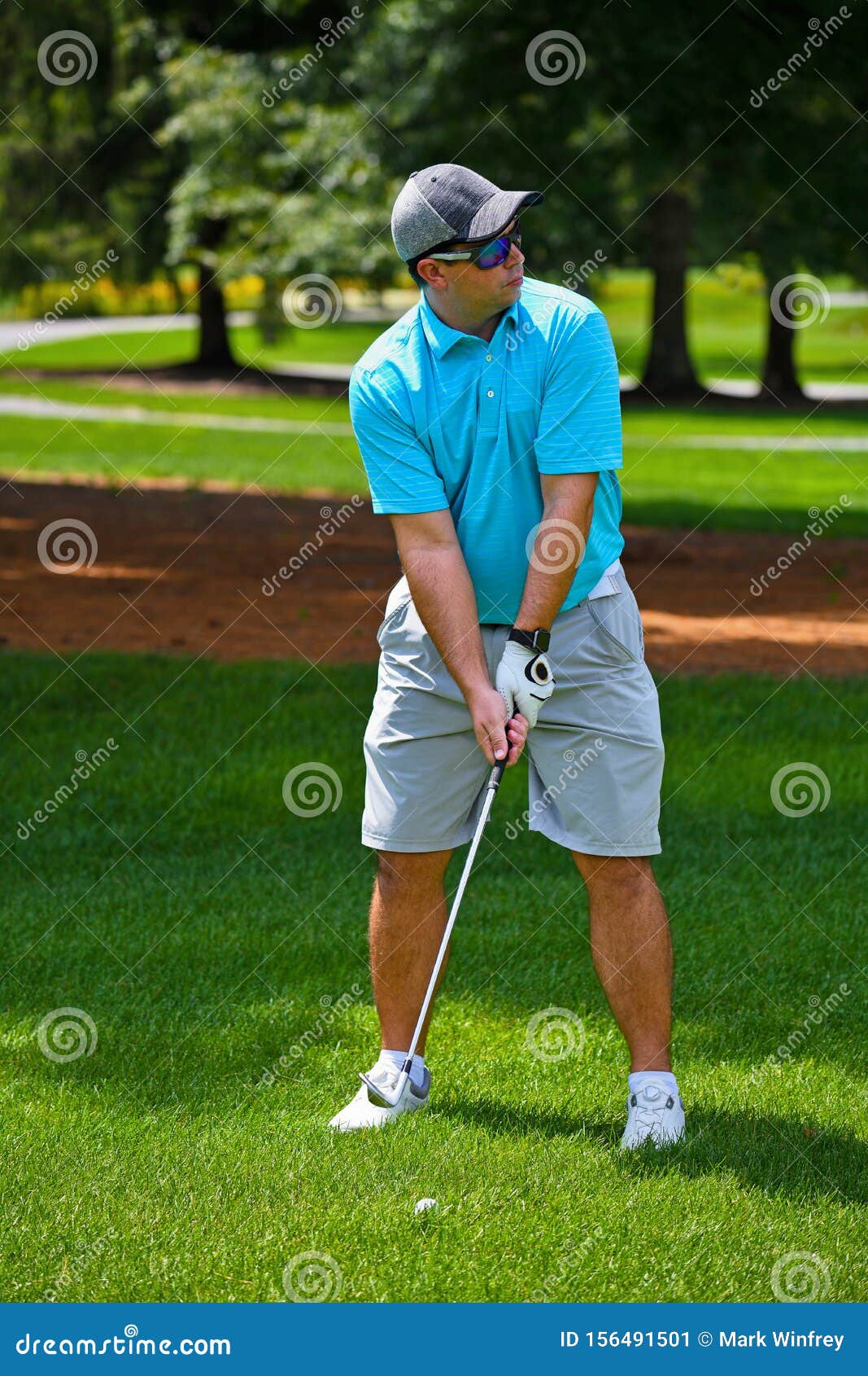 Young Man Playing a Round of Golf Stock Image - Image of healthy, play ...