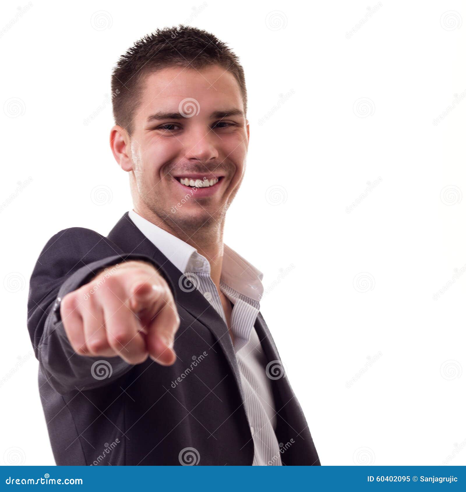 Young Man Pointing At The Camera Stock Photo Image 60402095