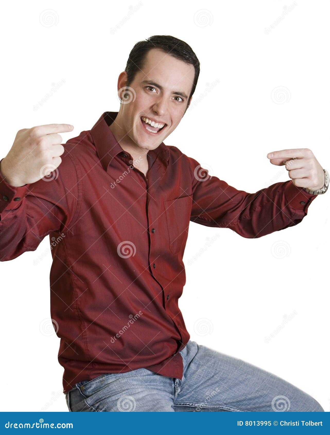 Young Man Pointing To Himself Stock Image - Image of self, looking: 8013995