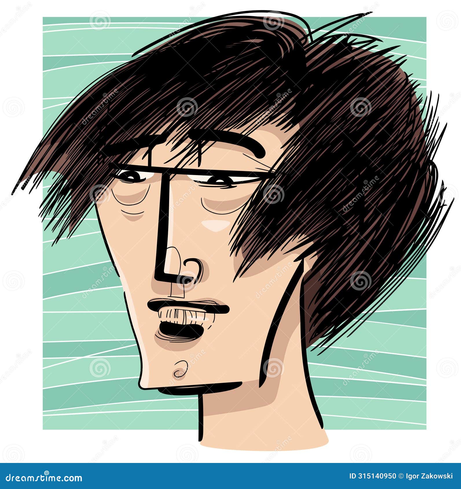 young man portrait caricature cartoon drawing 
