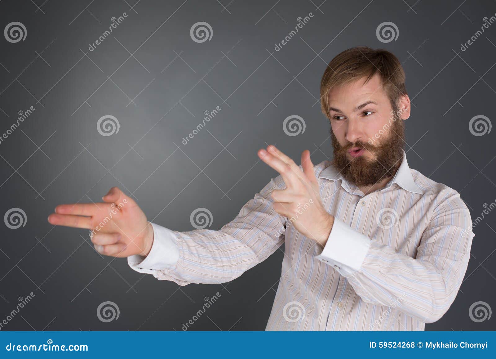 Young Man Posing with Fingerguns Stock Photo Image of handsome