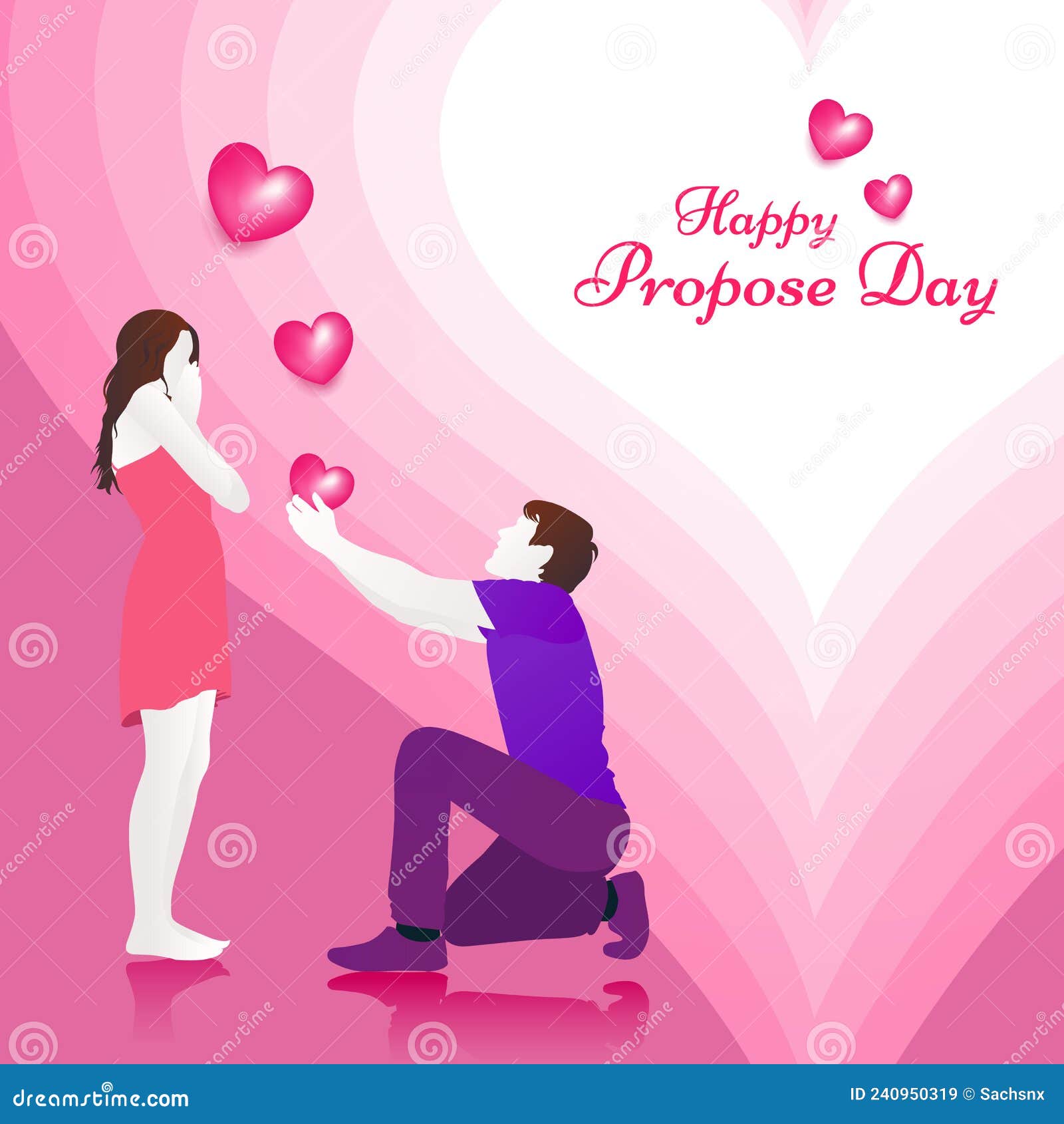 young man proposing his girlfriend propose day valentine week beautiful romantic background lovable couple vector 240950319
