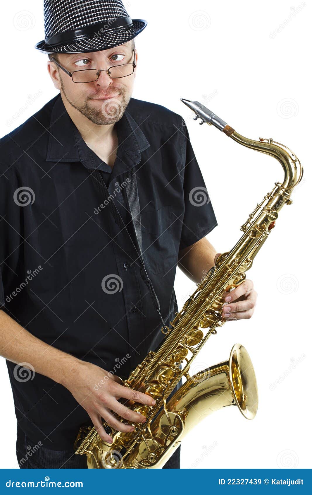 Young man with saxophone stock image. Image of player 22327439