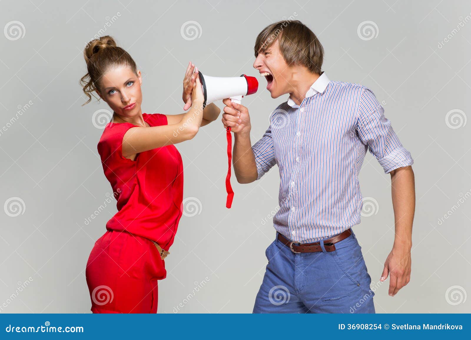 Young Man Screaming At Girlfriend Stock Photo Image O