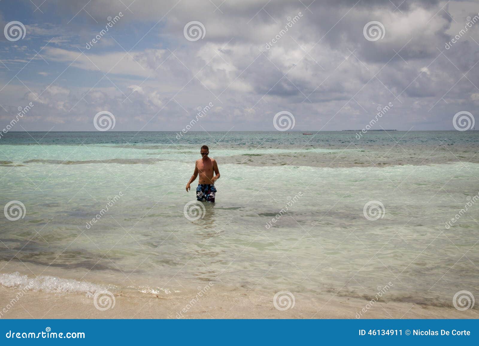 young man in the sea