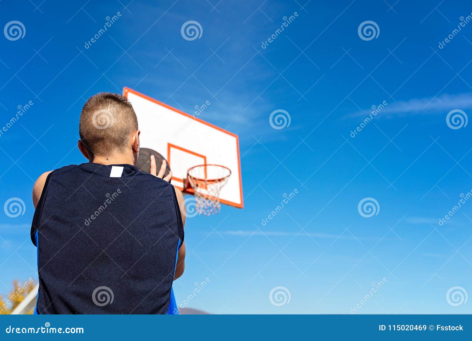 Young Man Shooting Free Throws from the Foul Line Stock Image Image