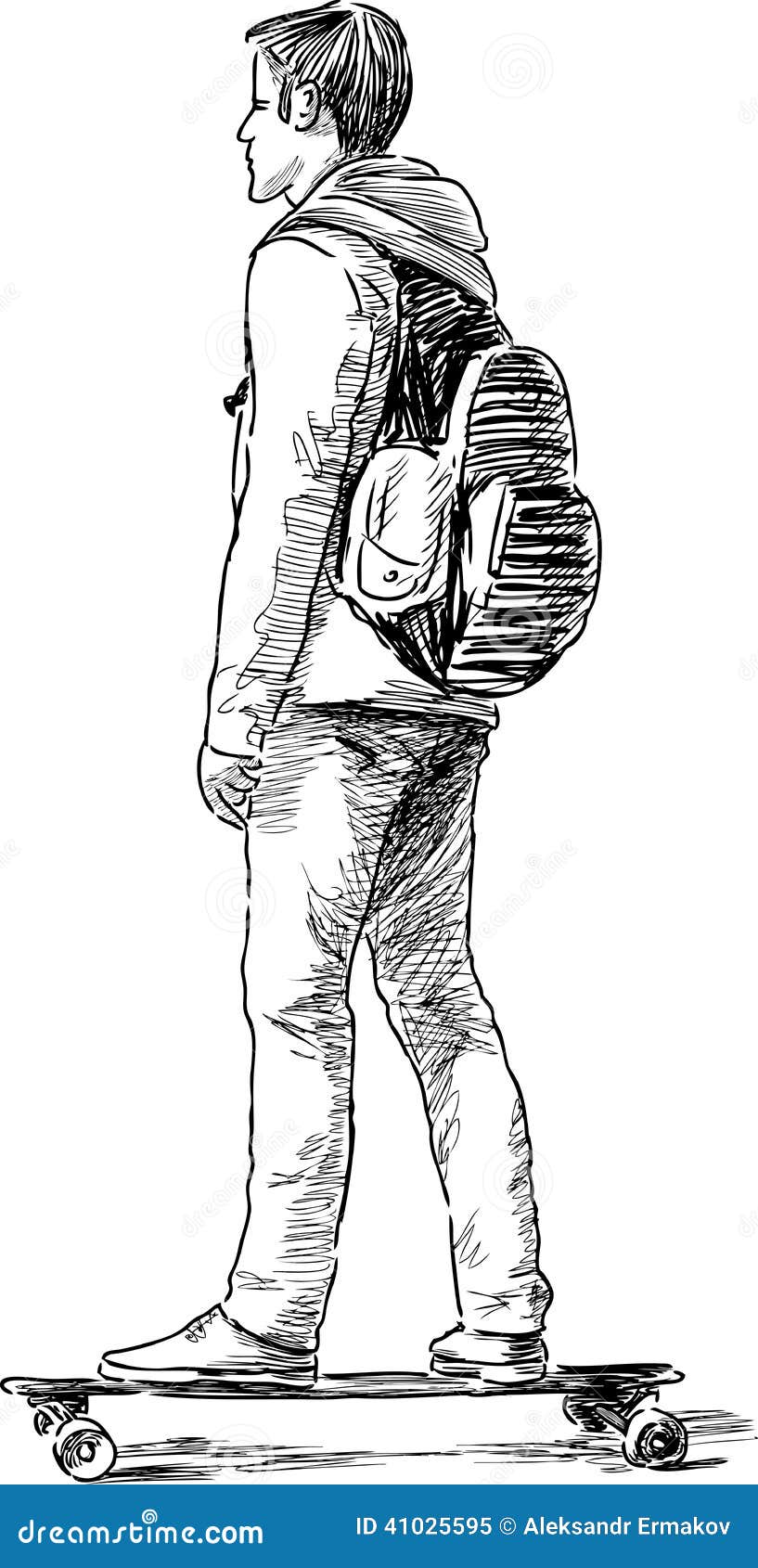 Young Man On A Skateboard Stock Photo - Image: 41025595