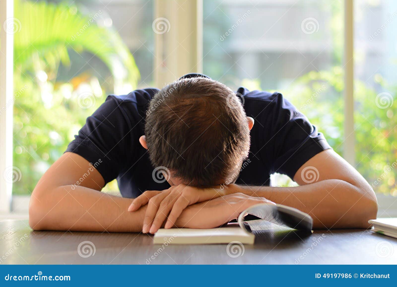Yes create Corridor Young Man Sleeping on the Table with Book Opened Stock Photo - Image of  fatigued, bored: 49197986