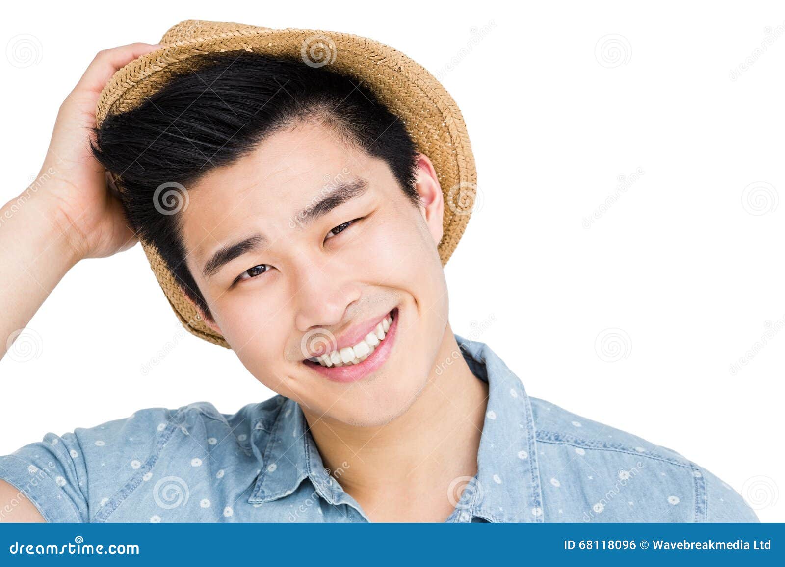 Young Man Smiling at Camera Stock Photo - Image of isolated, portrait