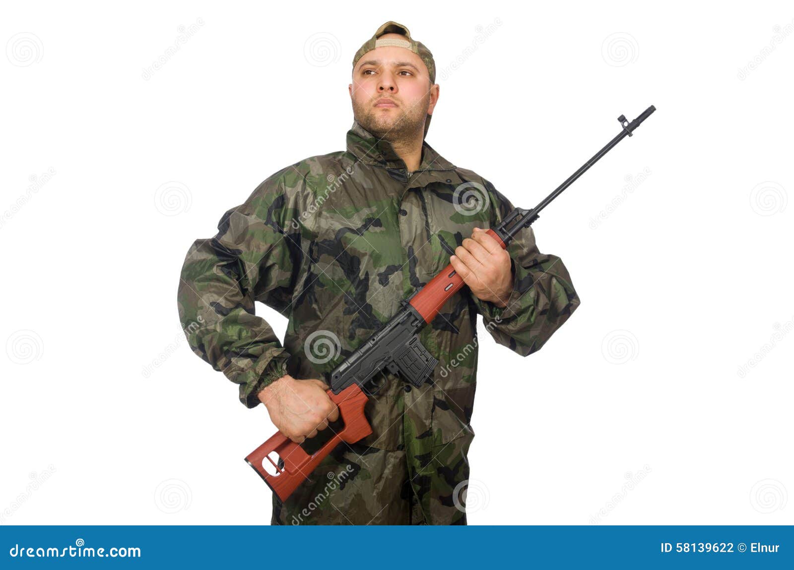Young Man in Soldier Uniform Stock Photo Image of green, posing 58139622